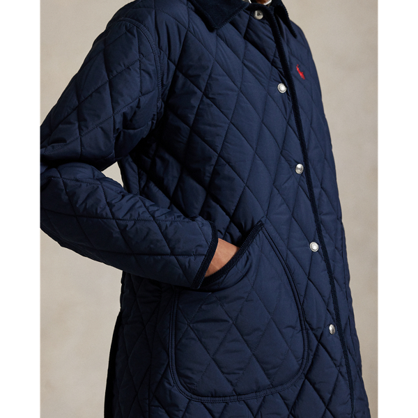 Ruitvormig doorgestikt barn-jack Polo Ralph Lauren in Expedition olive brown 6