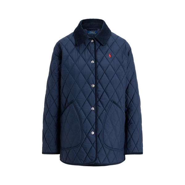 Ruitvormig doorgestikt barn-jack Polo Ralph Lauren in Expedition olive brown 2