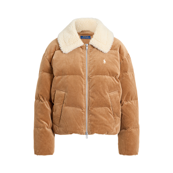 Daunen-Pufferjacke aus Kordsamt Polo Ralph Lauren in Kamel 1