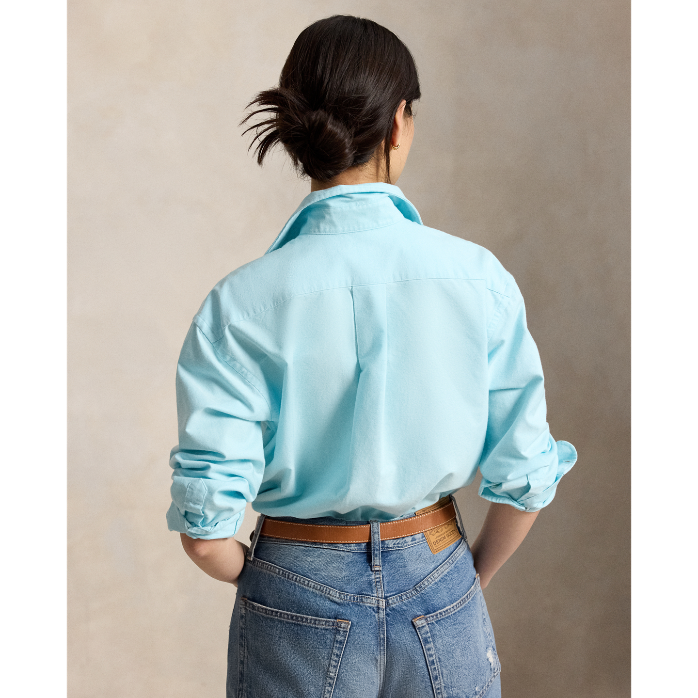 Женская рубашка Ralph Lauren Relaxed Fit Cotton Oxford, цвет: Синий — фото 2