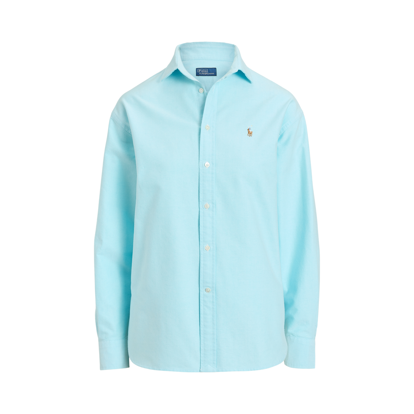 Женская рубашка Ralph Lauren Relaxed Fit Cotton Oxford, цвет: Синий — фото 5