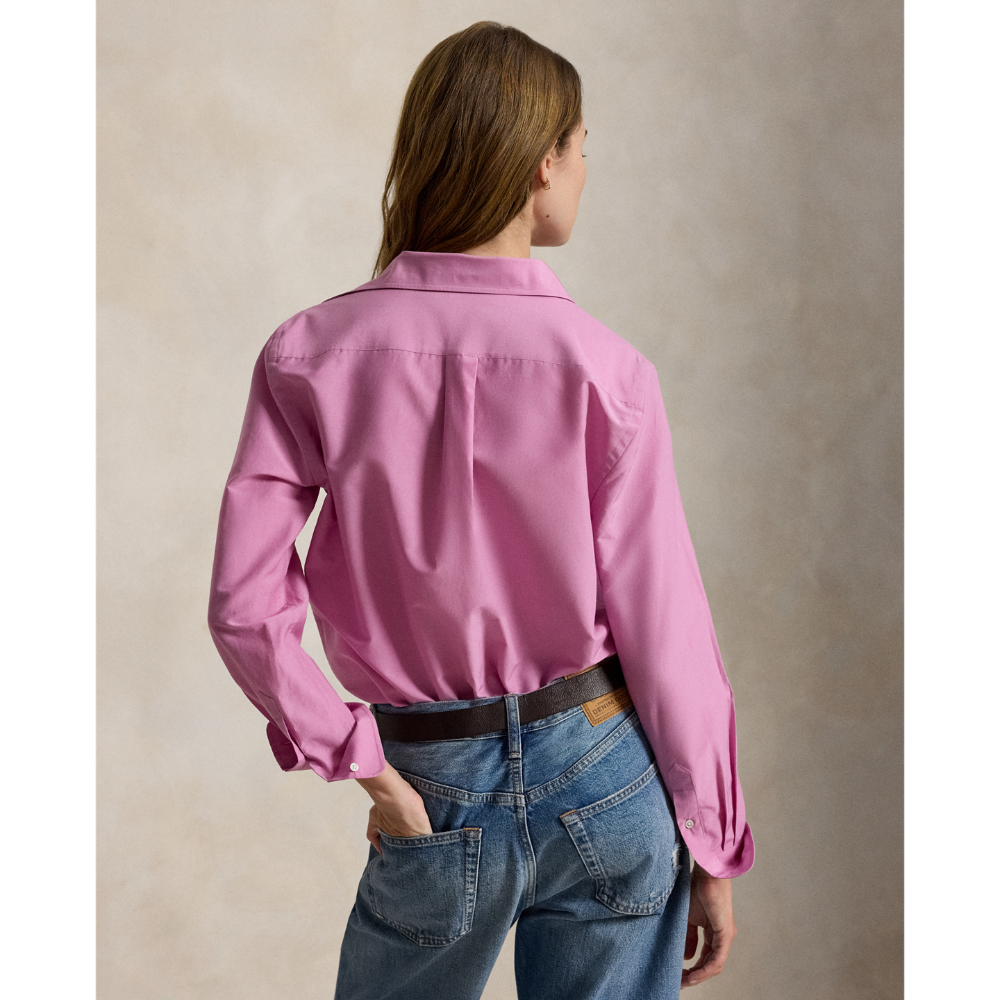 Женская рубашка Ralph Lauren Relaxed Fit Cotton-Silk, цвет: Пляжный розовый — фото 2