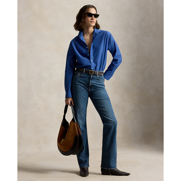 Relaxed Fit Cotton & Silk Shirt