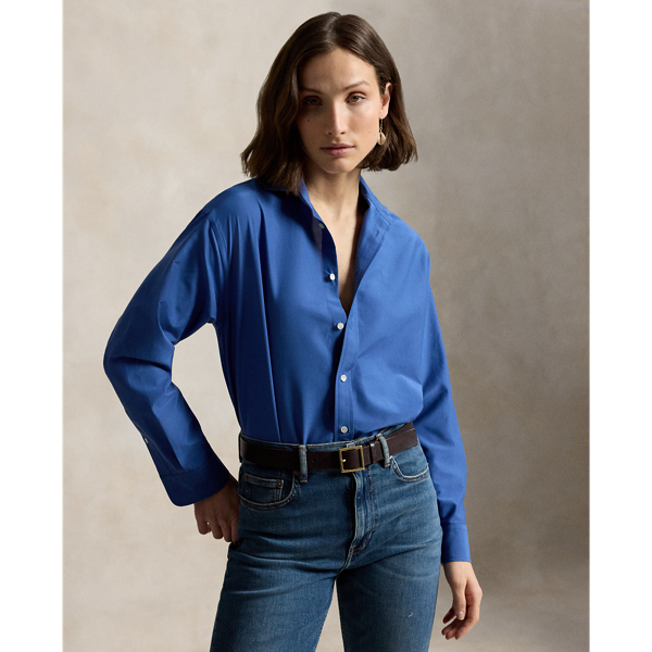 Relaxed Fit Cotton & Silk Shirt