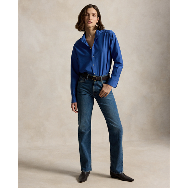 Relaxed Fit Cotton & Silk Shirt