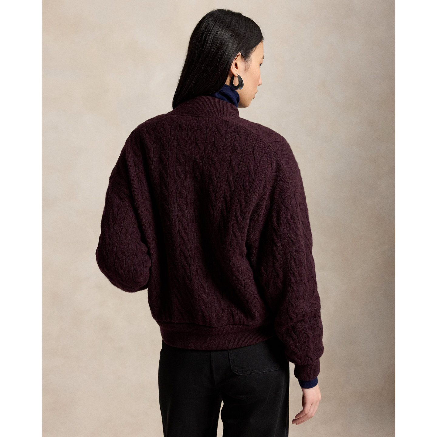 Женская куртка Polo Ralph Lauren Cable-Knit Wool-Cashmere Snapped, цвет: Меланжевый — фото 2