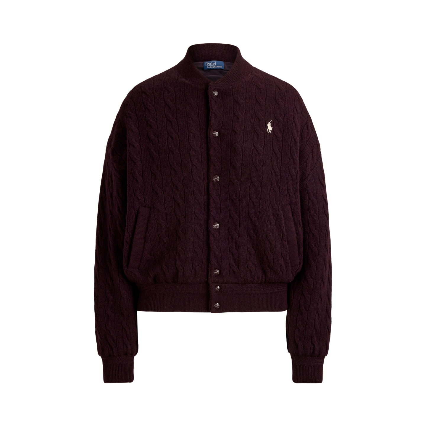 Женская куртка Polo Ralph Lauren Cable-Knit Wool-Cashmere Snapped, цвет: Меланжевый — фото 5