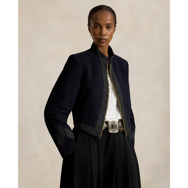 Kurze Baumwolljacke mit Zierdetails