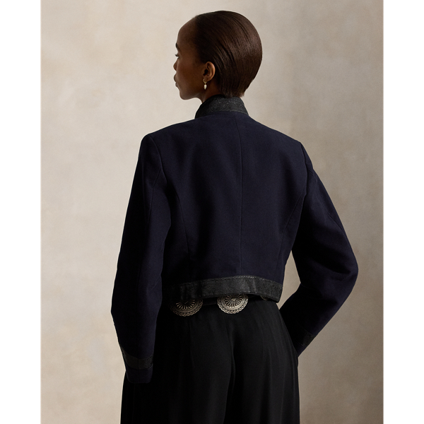 Kurze Baumwolljacke mit Zierdetails