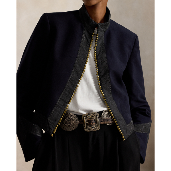 Kurze Baumwolljacke mit Zierdetails