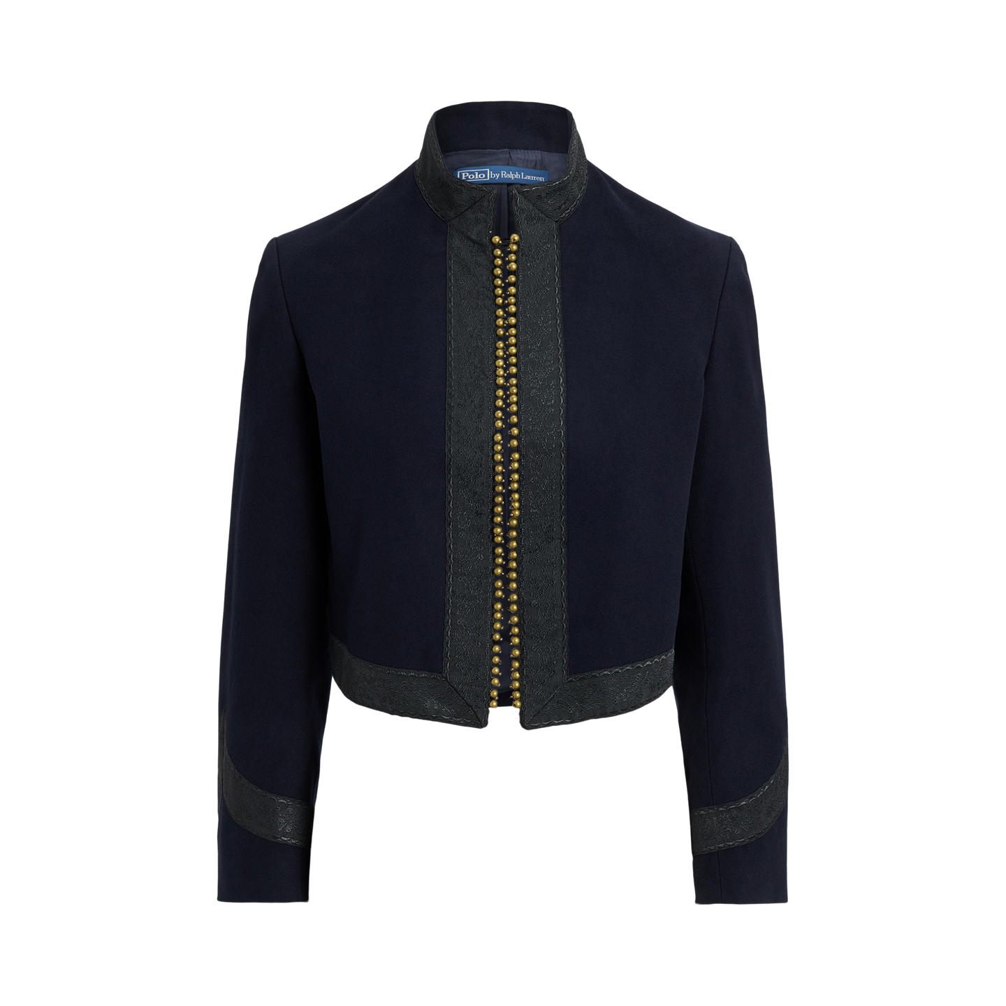 Женская куртка Ralph Lauren Embellished Cotton Cropped, цвет: Тёмно-синий — фото 4