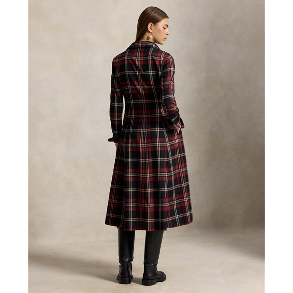 Plaid Cotton Twill Shirtdress