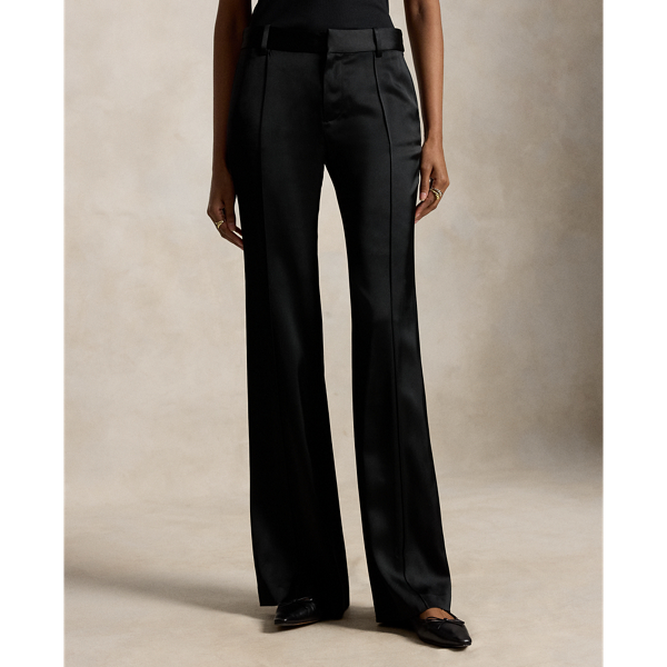 Lage kick-flare satijnen broek Polo Ralph Lauren in Polo black 4