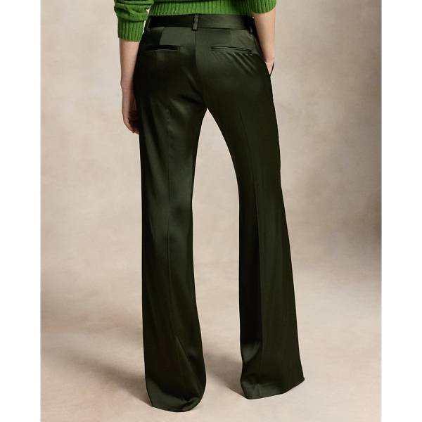 Lage kick-flare satijnen broek