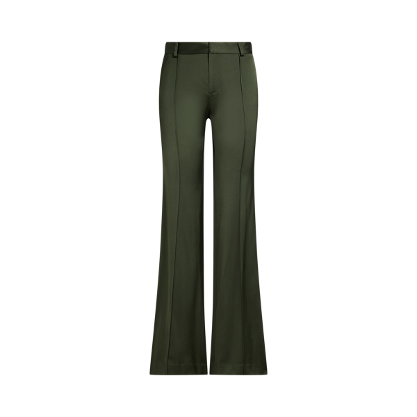 Lage kick-flare satijnen broek