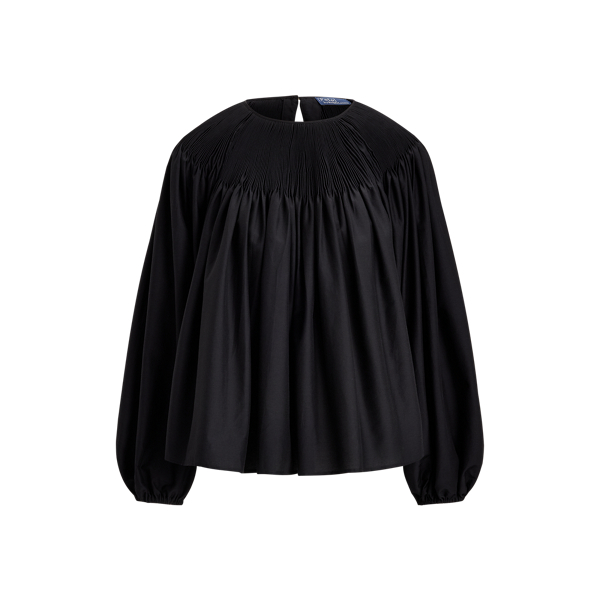 Camicia in cotone e seta con pieghe
