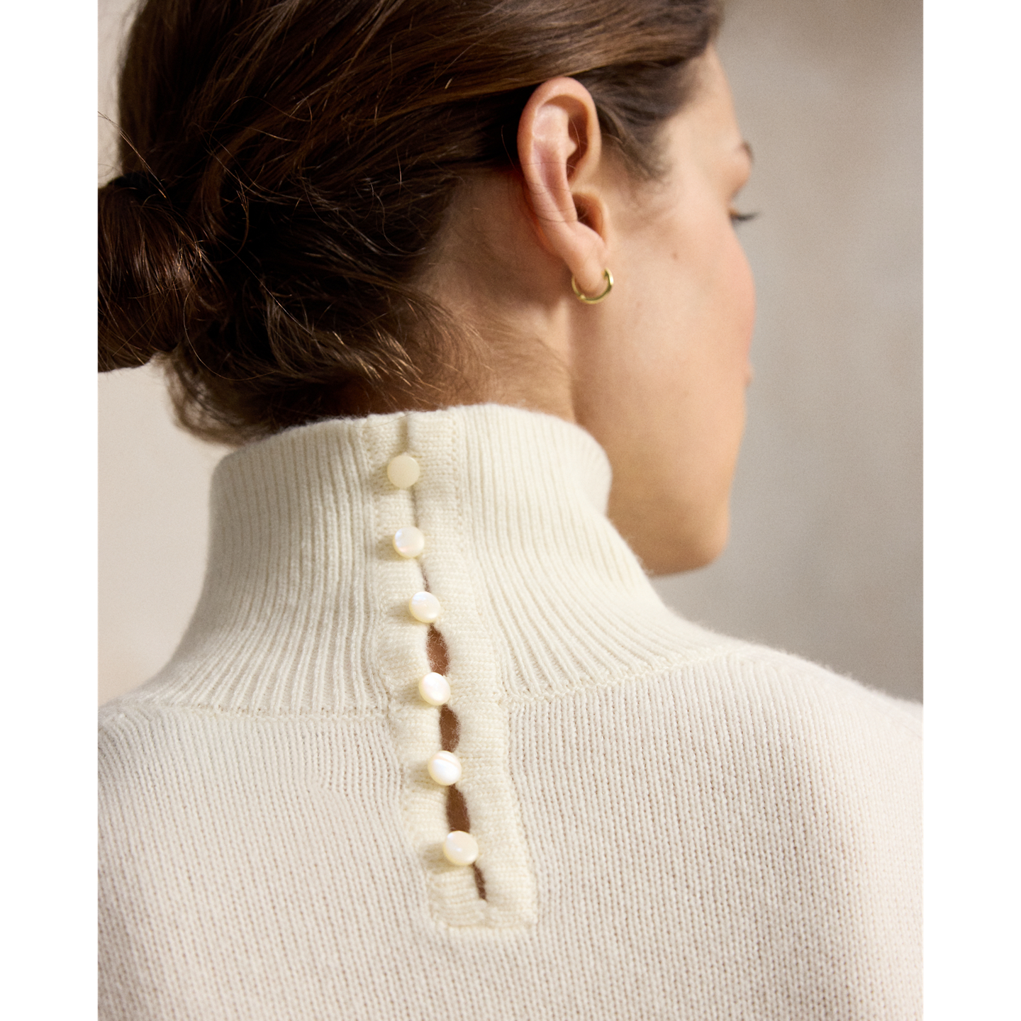 Женское платье Ralph Lauren Wool-Bodice Crepe, цвет: Состаренный кремовый — фото 3