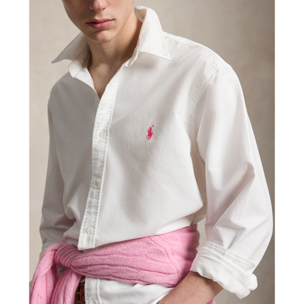 White Pink Pony Cotton Oxford Shirt Polo Ralph Lauren 7