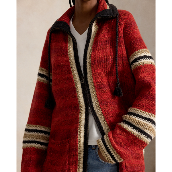 Wool-Cotton Zip Cardigan