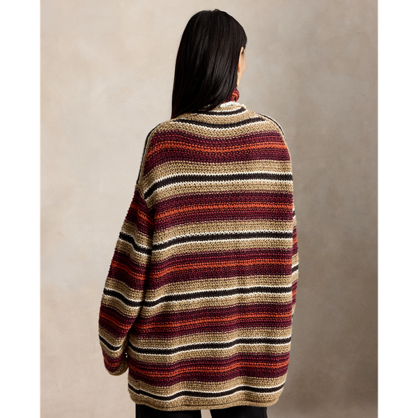 Camisola oversize &agrave;s riscas l&atilde; e algod&atilde;o