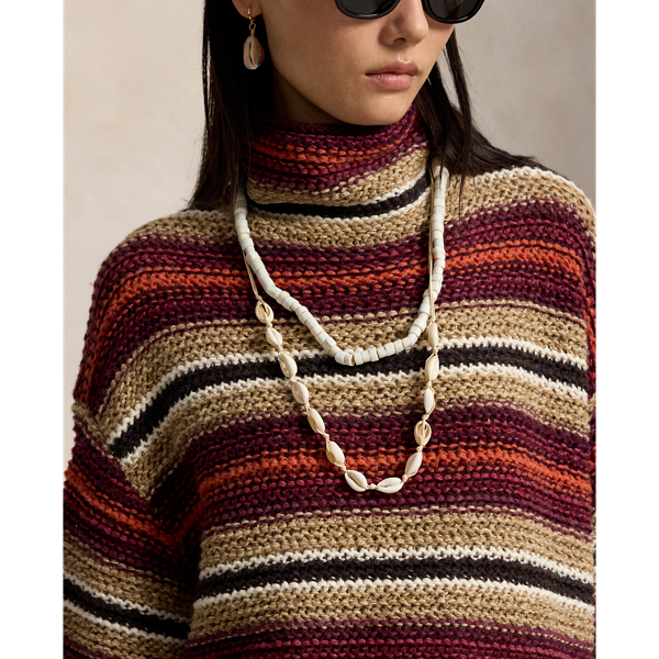 Camisola oversize &agrave;s riscas l&atilde; e algod&atilde;o