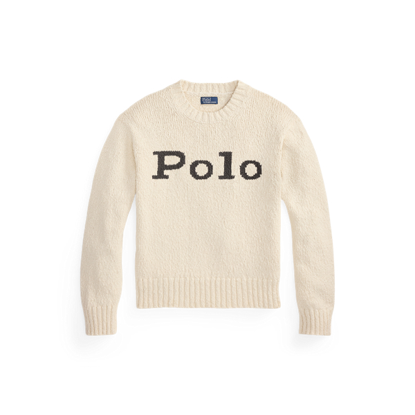 Pull logo &agrave; col rond en coton