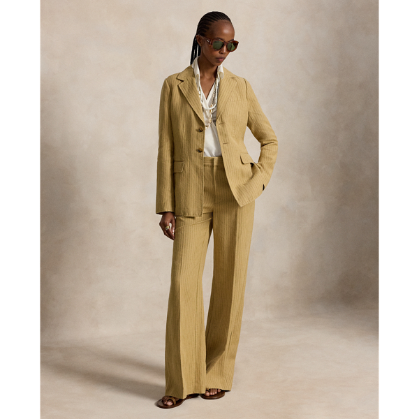 Beaton Pinstripe Hemp-Linen Pant