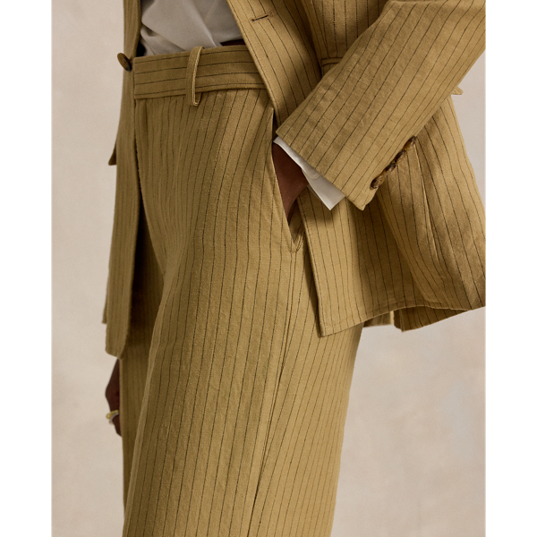 Beaton Pinstripe Hemp-Linen Pant