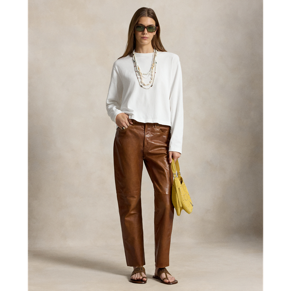 Leather Relaxed Straight Pant