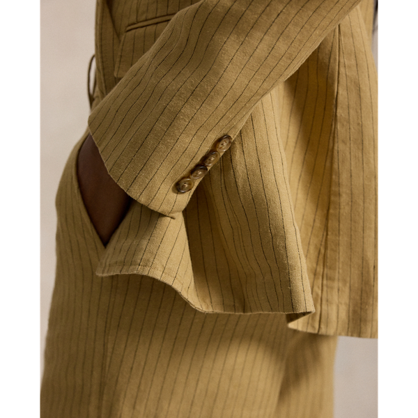 Pinstripe Hemp-Linen Blazer
