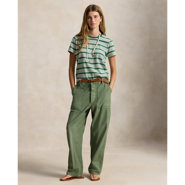 Verano Green Multi Striped Slub Cotton Tee Polo Ralph Lauren 4