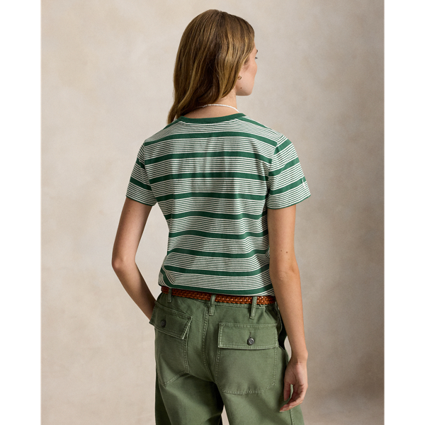 Verano Green Multi Striped Slub Cotton Tee Polo Ralph Lauren 5