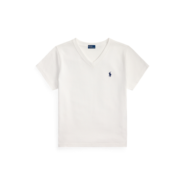 Shrunken fit katoenen T-shirt met V-hals