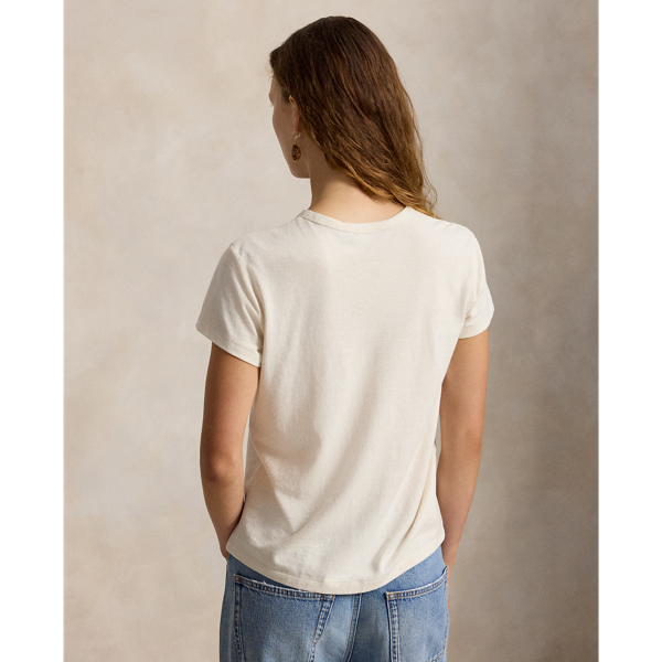 Maglietta in cotone e canapa con logo