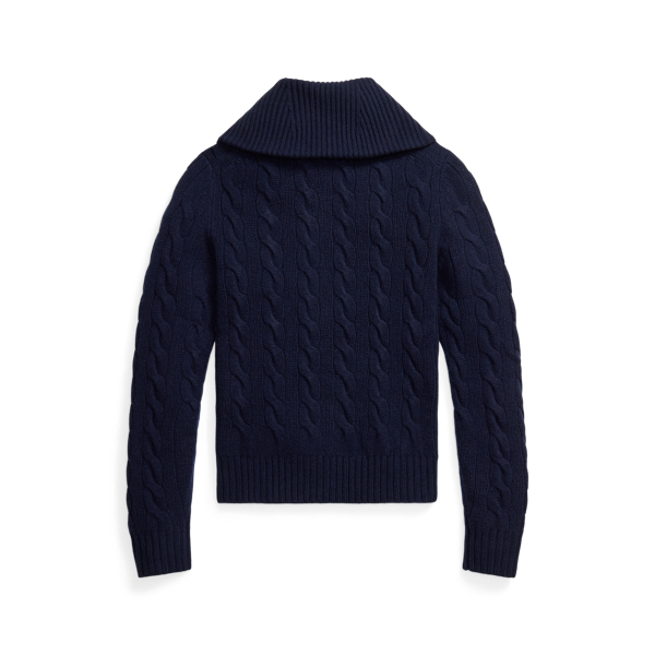 Cable-Knit Wool-Cashmere Zip Cardigan