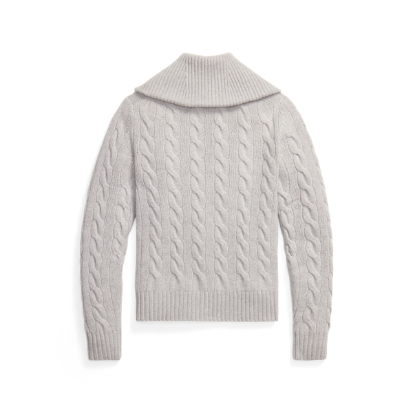 Cable-Knit Wool-Cashmere Zip Cardigan