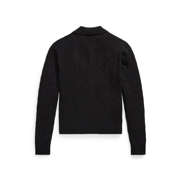 Polo Black Cable Wool-Cashmere Polo-Collar Jumper Polo Ralph Lauren 2
