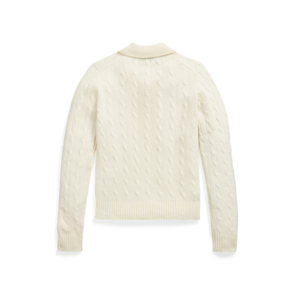 Cable Wool-Cashmere Polo-Collar Jumper