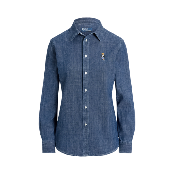 Relaxed-Fit Chambray-Hemd mit Polo&nbsp;Bear