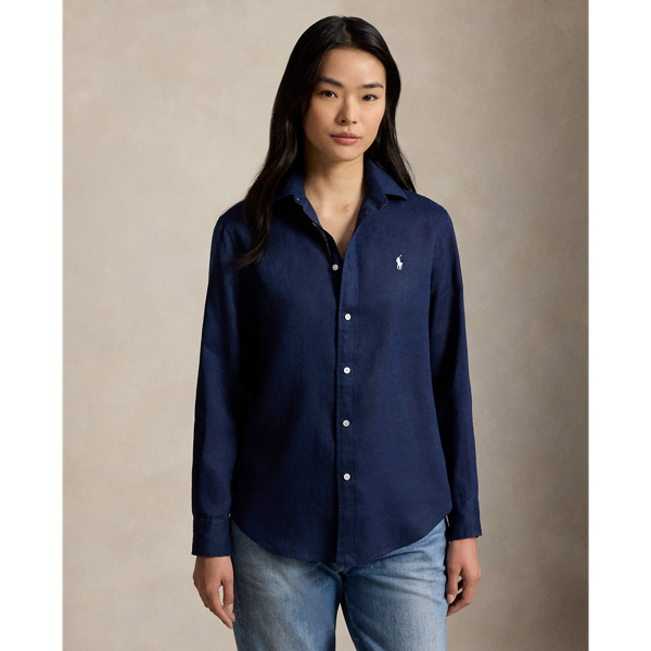 Polo Ralph Lauren クラシック ショート フィット リネン シャツ タイダル ネイビー 1