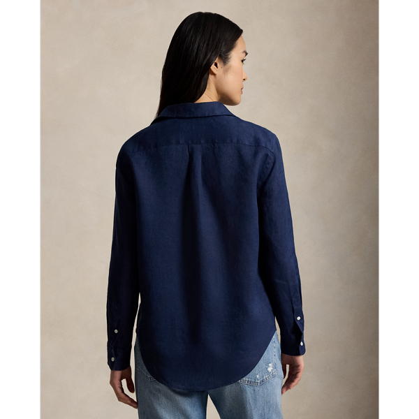 Polo Ralph Lauren クラシック ショート フィット リネン シャツ タイダル ネイビー 5