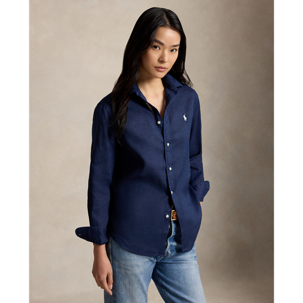 Polo Ralph Lauren クラシック ショート フィット リネン シャツ タイダル ネイビー 7