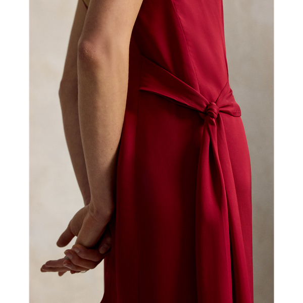 Side-Tie Fringe Column Dress