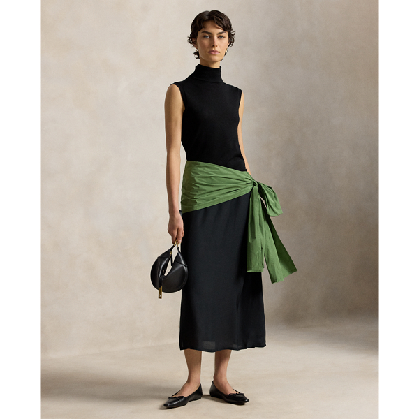 Taffeta-Sash Maxiskirt