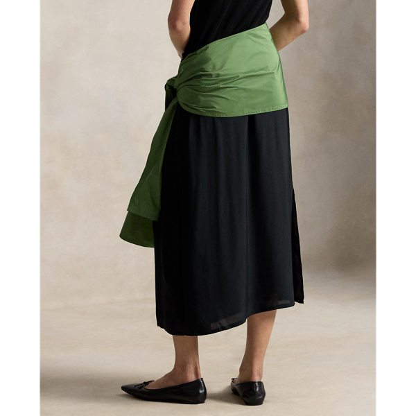 Taffeta-Sash Maxiskirt