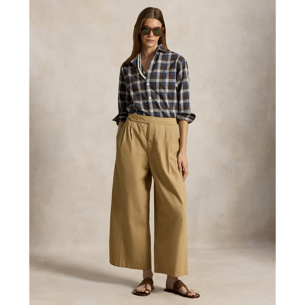 Relaxed Fit Plaid Cotton Twill Shirt