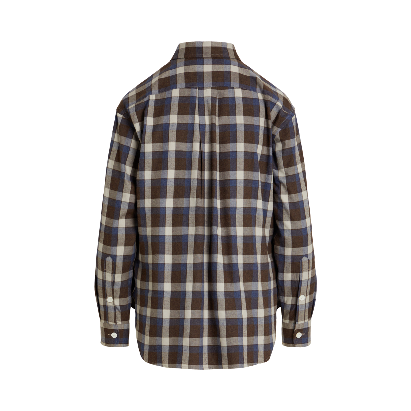 Женская рубашка Polo Ralph Lauren Relaxed Fit Plaid Cotton Twill, цвет: Коричневый синий разноцветный — фото 5