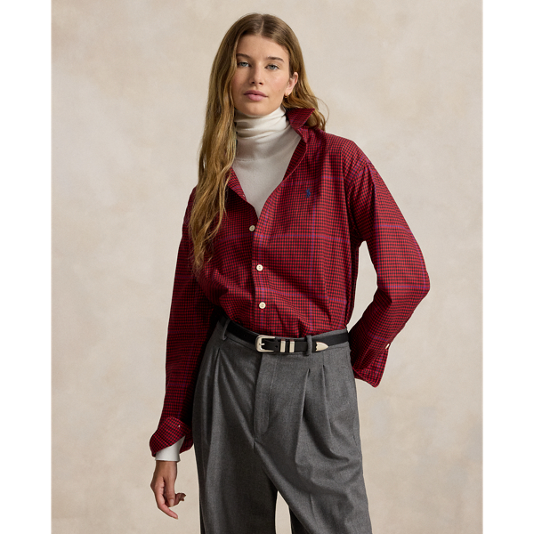 Relaxed Fit Plaid Cotton Twill Shirt