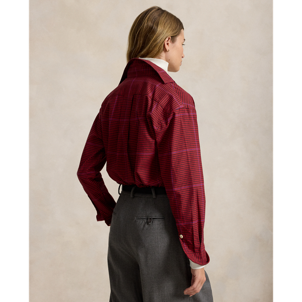 Relaxed Fit Plaid Cotton Twill Shirt