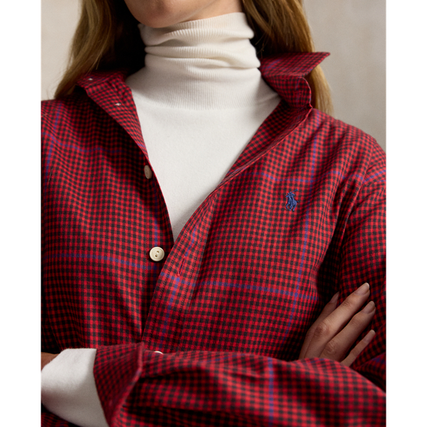 Relaxed Fit Plaid Cotton Twill Shirt